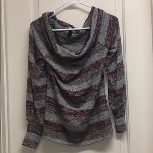 Buckle cowl neck sweater